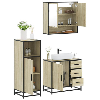 vidaXL Ensemble de meubles de salle de bain 3 pcs Chêne Sonoma Aggloméré