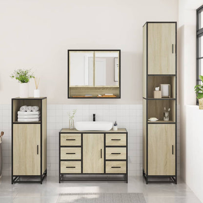 vidaXL Ensemble de meubles de salle de bain 3 pcs Chêne Sonoma Aggloméré