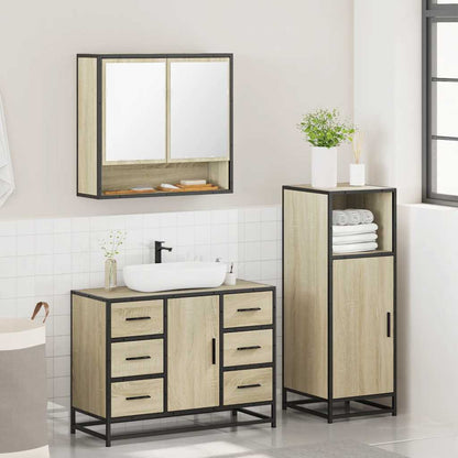 vidaXL Ensemble de meubles de salle de bain 3 pcs Chêne Sonoma Aggloméré
