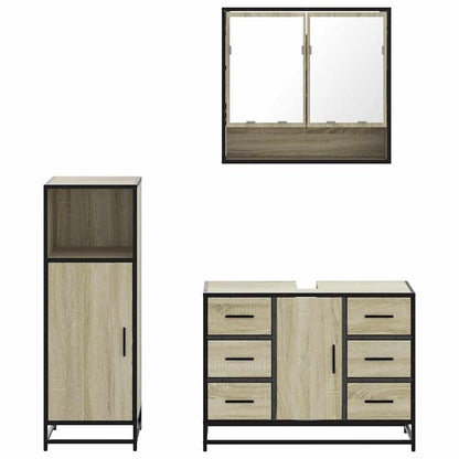 vidaXL Ensemble de meubles de salle de bain 3 pcs Chêne Sonoma Aggloméré