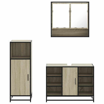 vidaXL Ensemble de meubles de salle de bain 3 pcs Chêne Sonoma Aggloméré