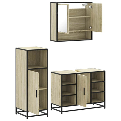 vidaXL Ensemble de meubles de salle de bain 3 pcs Chêne Sonoma Aggloméré