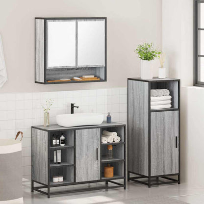 vidaXL Ensemble de meubles de salle de bain 3 pcs Gris Aggloméré Sonoma