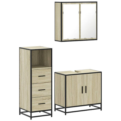vidaXL Ensemble de meubles de salle de bain 3 pcs Chêne Sonoma Aggloméré