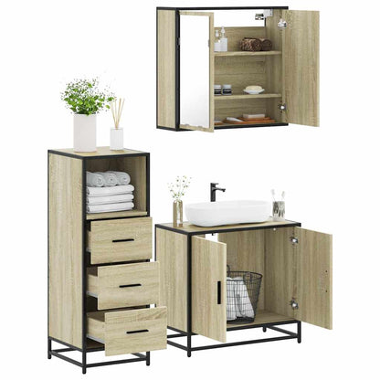 vidaXL Ensemble de meubles de salle de bain 3 pcs Chêne Sonoma Aggloméré