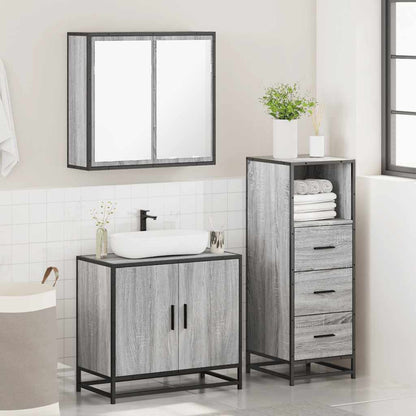 vidaXL Ensemble de meubles de salle de bain 3 pcs Gris Aggloméré Sonoma
