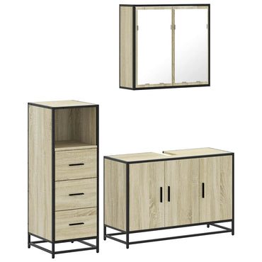 vidaXL Ensemble de meubles de salle de bain 3 pcs Chêne Sonoma Aggloméré
