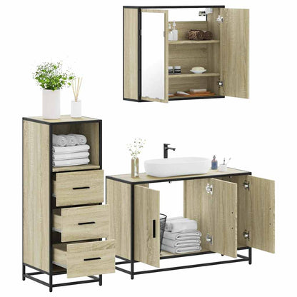 vidaXL Ensemble de meubles de salle de bain 3 pcs Chêne Sonoma Aggloméré
