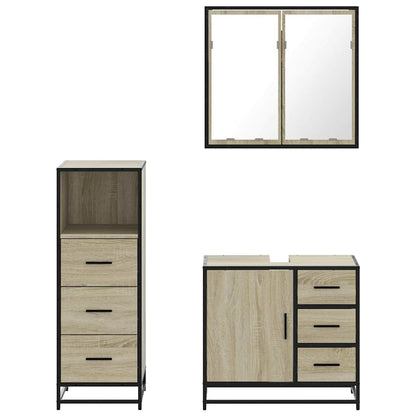 vidaXL Ensemble de meubles de salle de bain 3 pcs Chêne Sonoma Aggloméré