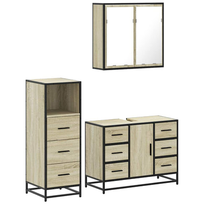 vidaXL Ensemble de meubles de salle de bain 3 pcs Chêne Sonoma Aggloméré