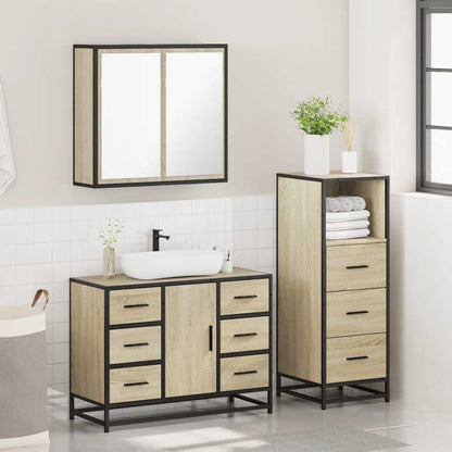 vidaXL Ensemble de meubles de salle de bain 3 pcs Chêne Sonoma Aggloméré
