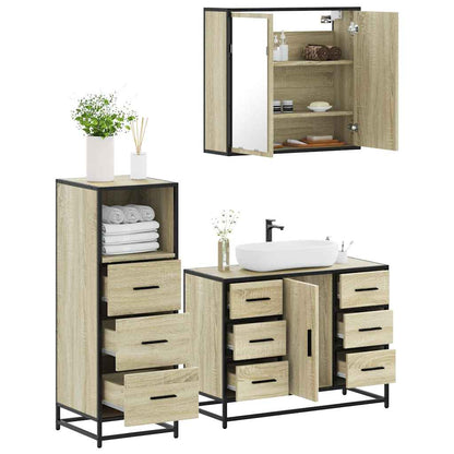 vidaXL Ensemble de meubles de salle de bain 3 pcs Chêne Sonoma Aggloméré