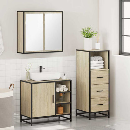 vidaXL Ensemble de meubles de salle de bain 3 pcs Chêne Sonoma Aggloméré