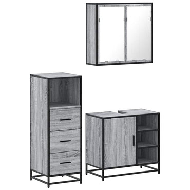vidaXL Ensemble de meubles de salle de bain 3 pcs Gris Aggloméré Sonoma