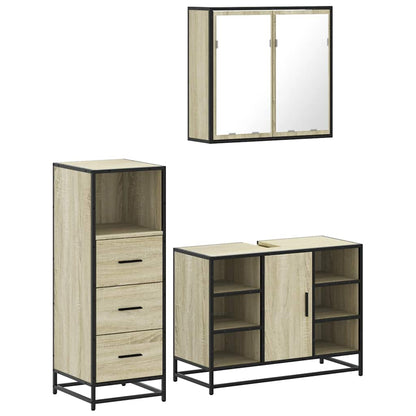 vidaXL Ensemble de meubles de salle de bain 3 pcs Chêne Sonoma Aggloméré