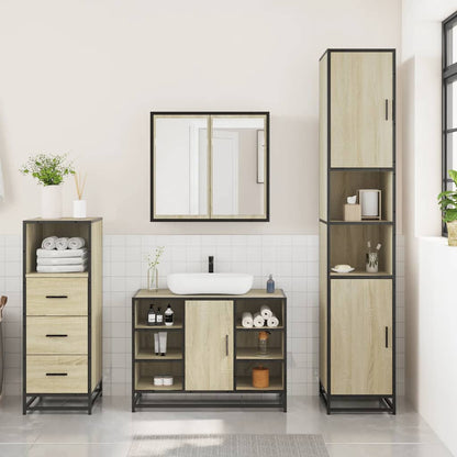 vidaXL Ensemble de meubles de salle de bain 3 pcs Chêne Sonoma Aggloméré