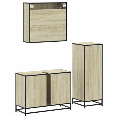 vidaXL Ensemble de meubles de salle de bain 3 pcs Chêne Sonoma Aggloméré