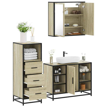 vidaXL Ensemble de meubles de salle de bain 3 pcs Chêne Sonoma Aggloméré