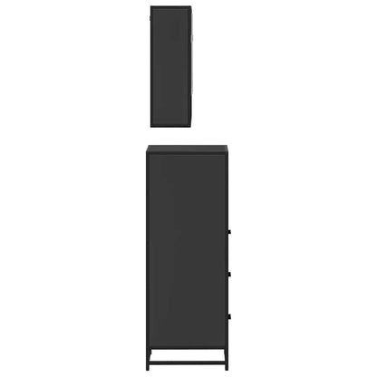 vidaXL Ensemble de meubles de salle de bain 3 pcs Noir Bois d'ingénierie