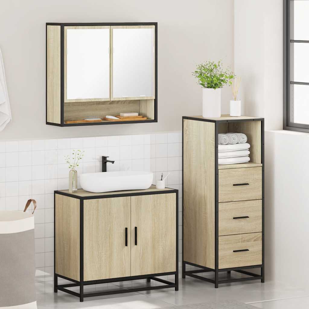 vidaXL Ensemble de meubles de salle de bain 3 pcs Chêne Sonoma Aggloméré