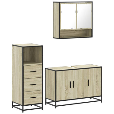 vidaXL Ensemble de meubles de salle de bain 3 pcs Chêne Sonoma Aggloméré