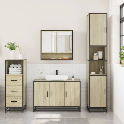 vidaXL Ensemble de meubles de salle de bain 3 pcs Chêne Sonoma Aggloméré