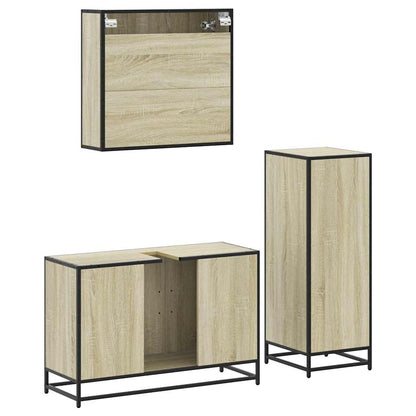 vidaXL Ensemble de meubles de salle de bain 3 pcs Chêne Sonoma Aggloméré