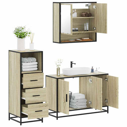 vidaXL Ensemble de meubles de salle de bain 3 pcs Chêne Sonoma Aggloméré