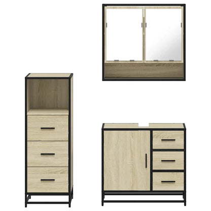 vidaXL Ensemble de meubles de salle de bain 3 pcs Chêne Sonoma Aggloméré