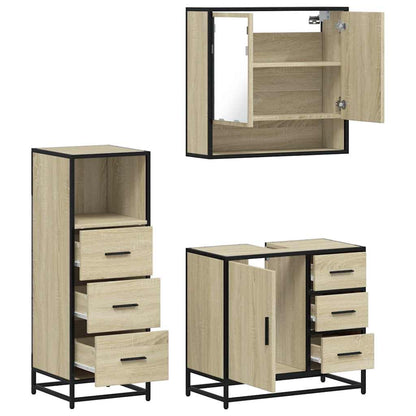 vidaXL Ensemble de meubles de salle de bain 3 pcs Chêne Sonoma Aggloméré