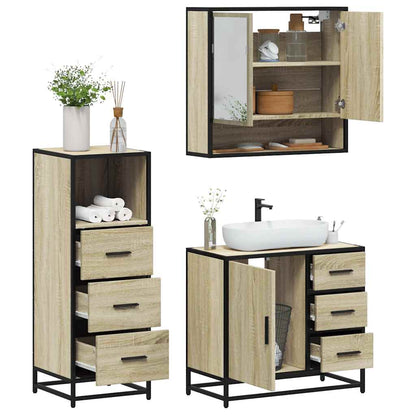 vidaXL Ensemble de meubles de salle de bain 3 pcs Chêne Sonoma Aggloméré