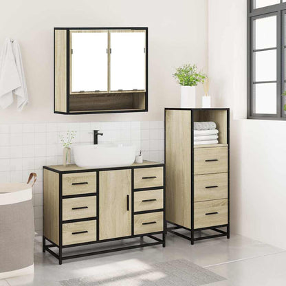 vidaXL Ensemble de meubles de salle de bain 3 pcs Chêne Sonoma Aggloméré