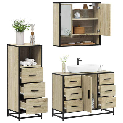 vidaXL Ensemble de meubles de salle de bain 3 pcs Chêne Sonoma Aggloméré