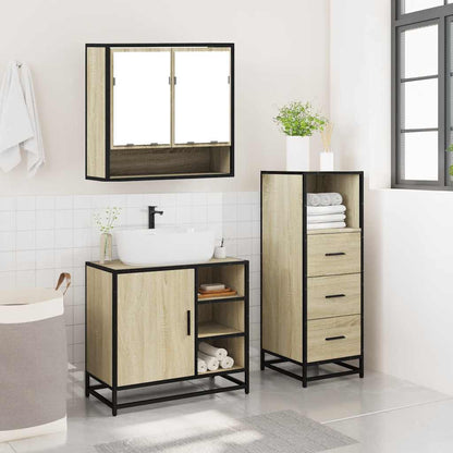 vidaXL Ensemble de meubles de salle de bain 3 pcs Chêne Sonoma Aggloméré