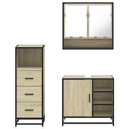 vidaXL Ensemble de meubles de salle de bain 3 pcs Chêne Sonoma Aggloméré