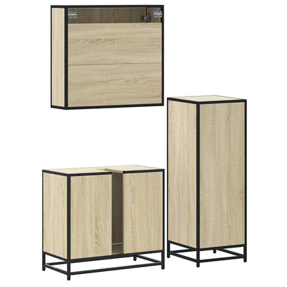vidaXL Ensemble de meubles de salle de bain 3 pcs Chêne Sonoma Aggloméré