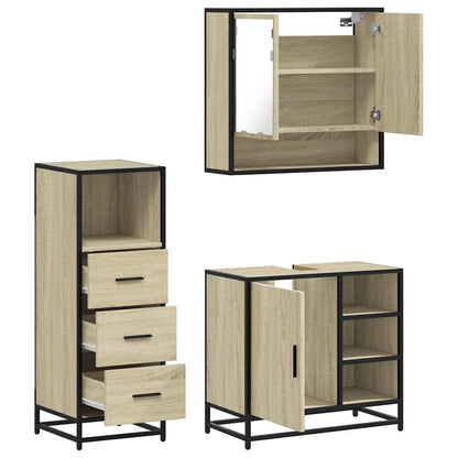 vidaXL Ensemble de meubles de salle de bain 3 pcs Chêne Sonoma Aggloméré