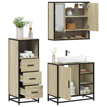 vidaXL Ensemble de meubles de salle de bain 3 pcs Chêne Sonoma Aggloméré