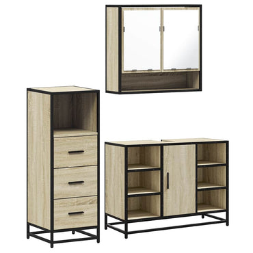 vidaXL Ensemble de meubles de salle de bain 3 pcs Chêne Sonoma Aggloméré