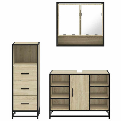 vidaXL Ensemble de meubles de salle de bain 3 pcs Chêne Sonoma Aggloméré