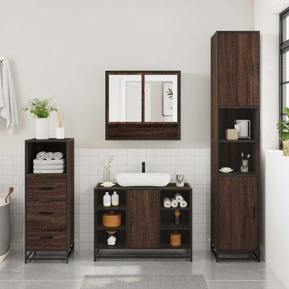 vidaXL Ensemble de 3 meubles de salle de bain aspect chêne marron en bois d'ingénierie