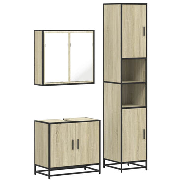 vidaXL Ensemble de meubles de salle de bain 3 pcs Chêne Sonoma Aggloméré