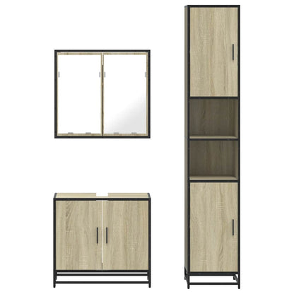 vidaXL Ensemble de meubles de salle de bain 3 pcs Chêne Sonoma Aggloméré