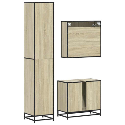 vidaXL Ensemble de meubles de salle de bain 3 pcs Chêne Sonoma Aggloméré