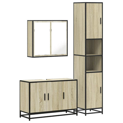 vidaXL Ensemble de meubles de salle de bain 3 pcs Chêne Sonoma Aggloméré
