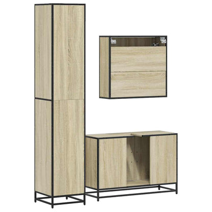 vidaXL Ensemble de meubles de salle de bain 3 pcs Chêne Sonoma Aggloméré