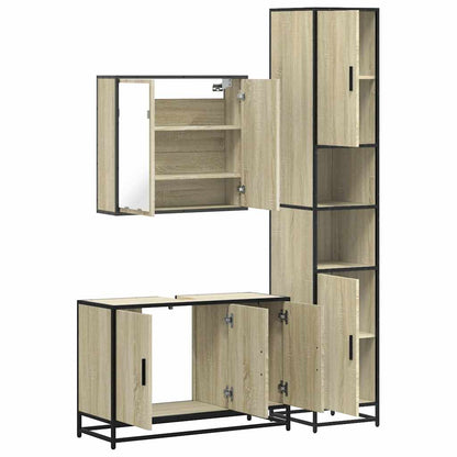 vidaXL Ensemble de meubles de salle de bain 3 pcs Chêne Sonoma Aggloméré