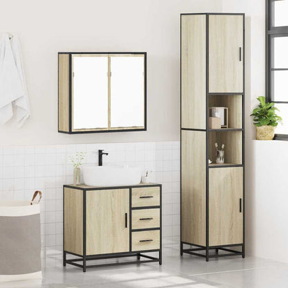 vidaXL Ensemble de meubles de salle de bain 3 pcs Chêne Sonoma Aggloméré