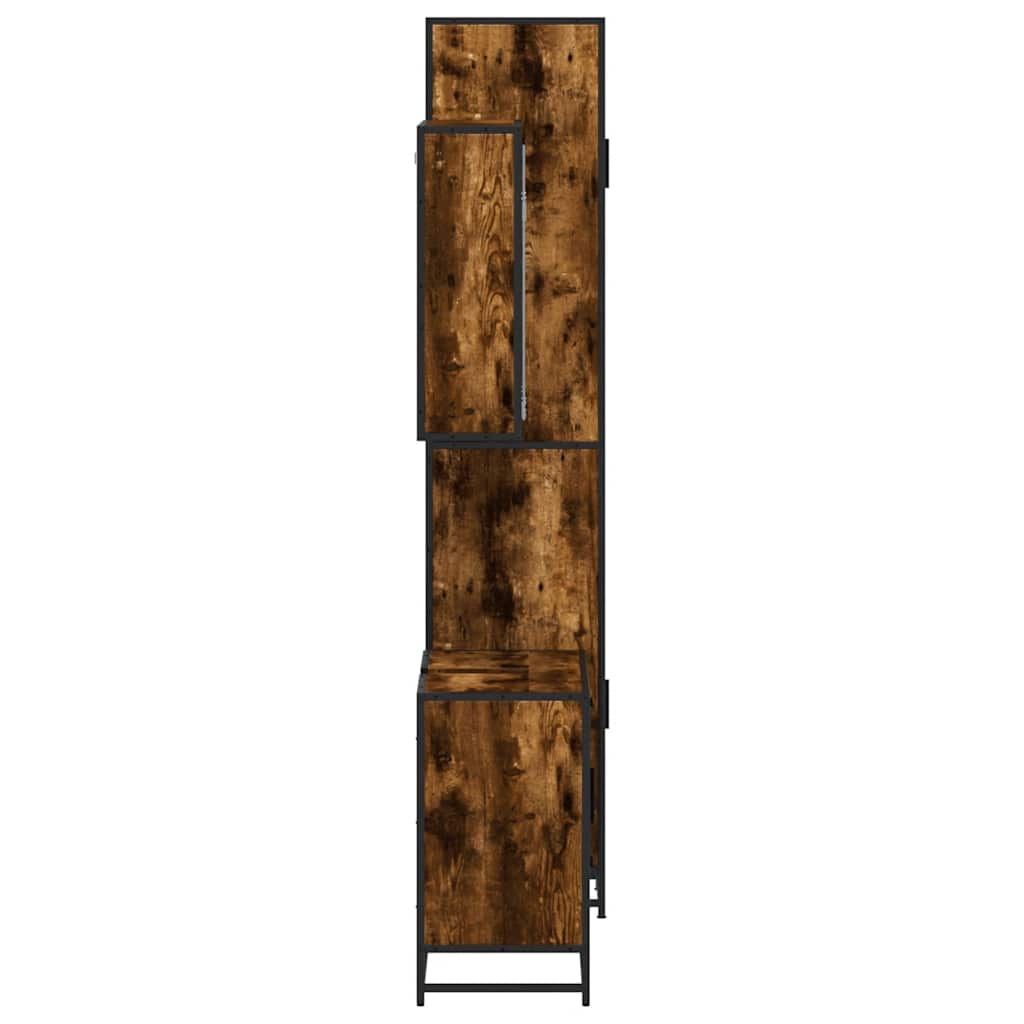 vidaXL Ensemble de meubles de salle de bain 3 pièces Chêne fumé Bois d'ingénierie