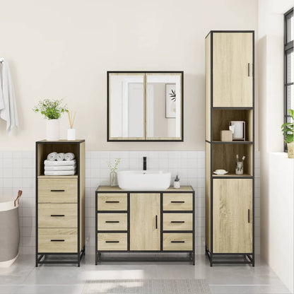 vidaXL Ensemble de meubles de salle de bain 3 pcs Chêne Sonoma Aggloméré